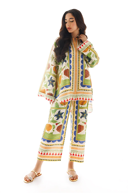 Lahori Prints Colourful Vintage Theme Co Ord Set