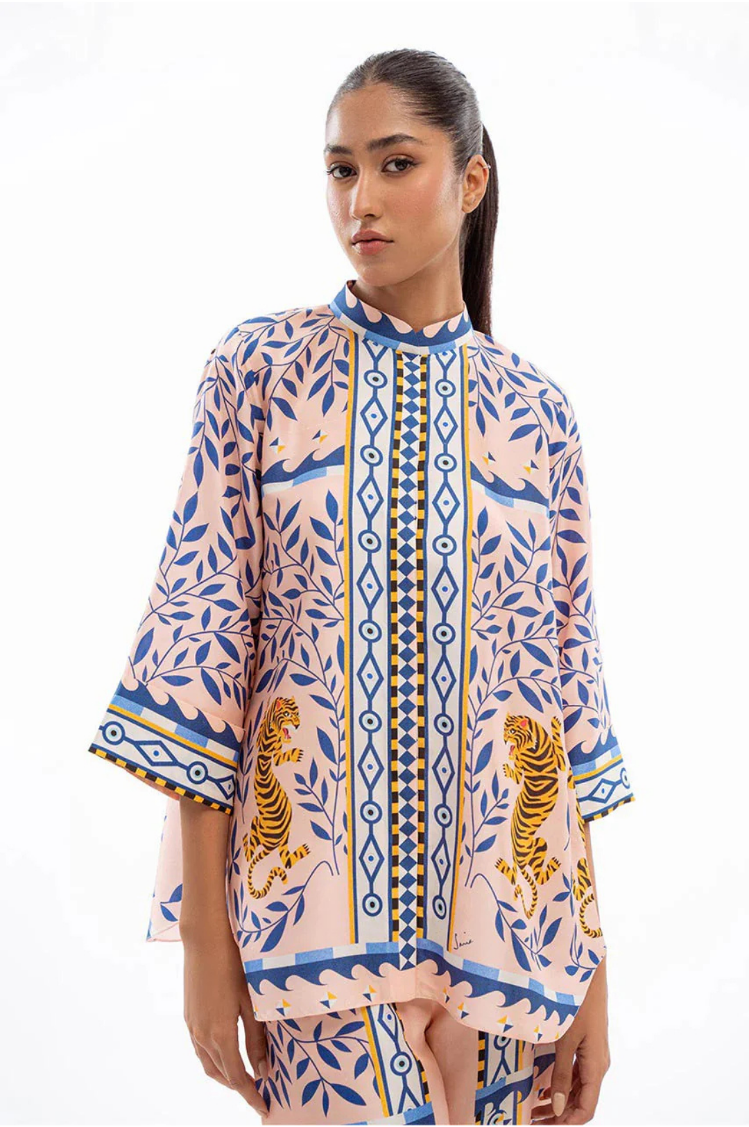 Lahori Prints Tiger & Leaf Patterned Co Ord Set