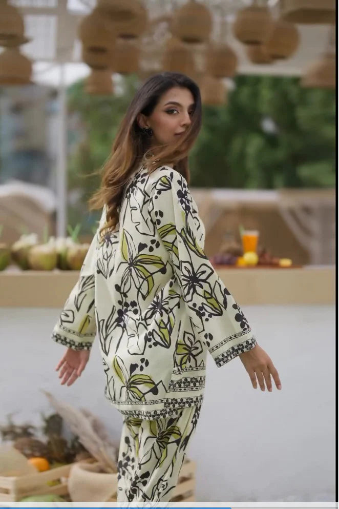 Lahori Prints Luxurious Leaves Printed Co-Ord Set